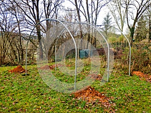 Polytunnel under construction