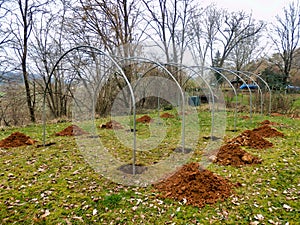 Polytunnel under construction