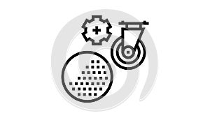 polyurethane elastomer line icon animation