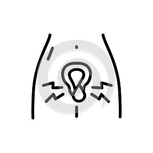 Polyuria line icon. Isolated vector element.