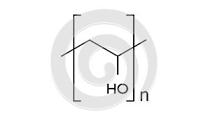 polyvinyl alcohol molecule, structural chemical formula, ball-and-stick model, isolated image synthetic polymer e1203 photo