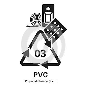 Polyvinyl chloride icon, simple style photo