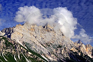Pomagagnon mountain in autumn - in north of Cortina d Ampezzo photo