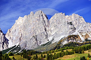 Pomagagnon mountain in autumn - in north of Cortina d Ampezzo photo