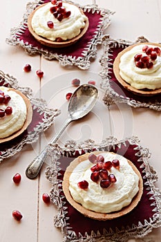 Pomegranate caramel tarts