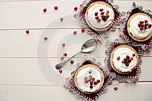 Pomegranate caramel tarts