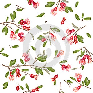 Pomegranate flower pattern