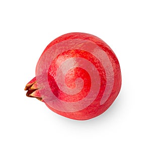 Pomegranate fruit isolated on white background with clipping path, full depth of field.