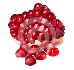 Pomegranate fruit segment isolated