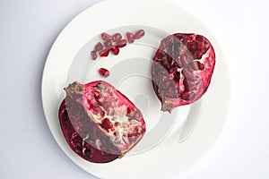 pomegranate grains on a plate