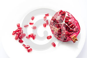 pomegranate grains on a plate