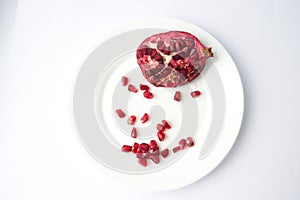 pomegranate grains on a plate