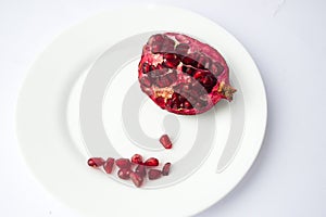 pomegranate grains on a plate
