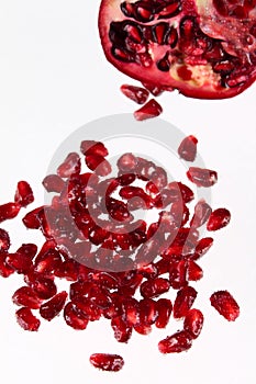 Pomegranate grains removed close up