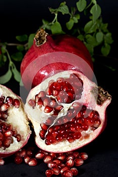 Pomegranate halved photo