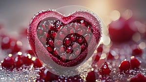 Pomegranate Heart Shaped Fruit Seeds Romance