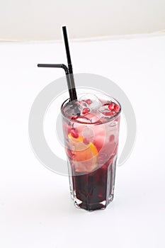 Pomegranate juice cocktail with lemon