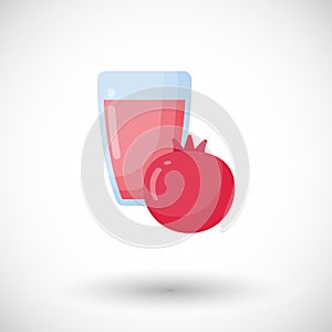 Pomegranate juice flat icon