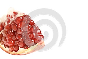 Pomegranate juice. Open fruit. Eating bright tasty food