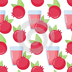Pomegranate juice seamless pattern