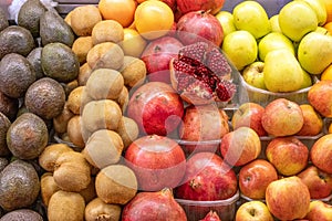 Pomegranate, kiwis and other fruits
