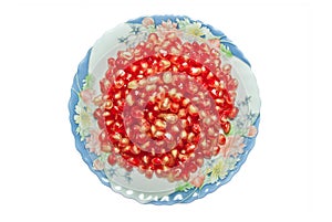 Pomegranate on plate