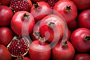 Pomegranate red fresh background. Generate Ai