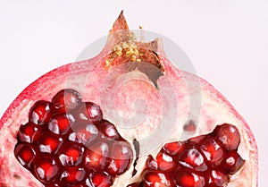 Pomegranate section close-up