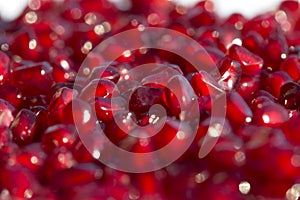 Pomegranate seeds macro