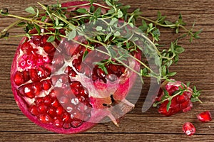 Pomegranate and thyme.