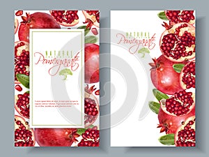 Pomegranate vertical round banners