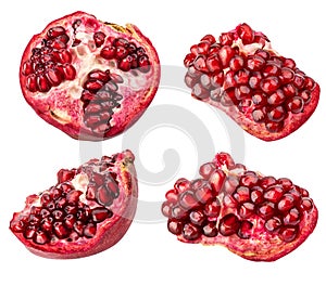Pomegranate on white background