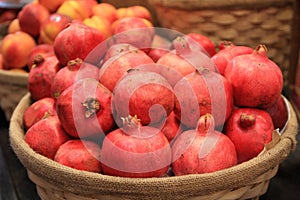 Pomegranates in a basket