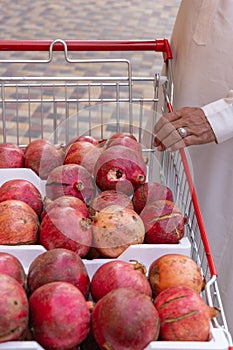 Pomegranates at a market in Buraydah