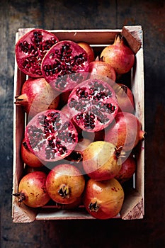 Pomegranates Packed in Shipping Crate