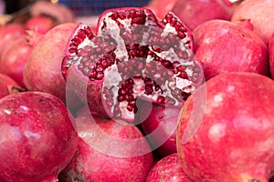 Pomegranates for sale in the market