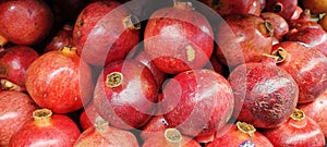 Pomegranates stacked together