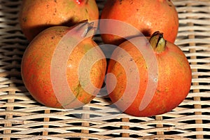 Pomegranates on the texture background