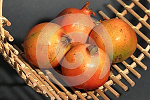 Pomegranates on the texture background