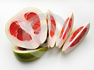 Pomela fruit pieces
