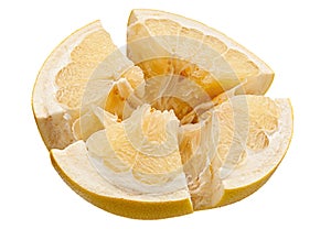 Pomelo citrus fruit on white