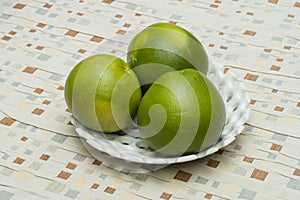 Pomelo fruit in bowl