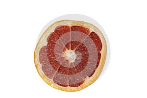 A pomelo or grapefruit cut in half isolated
