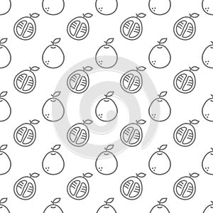 Pomelo seamless pattern background.