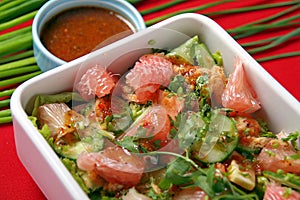 Pomelo vegetable salad photo