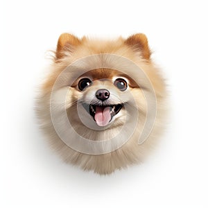 Pomeranian Cartoon Face 3d Illustration With Realistic Portraitures