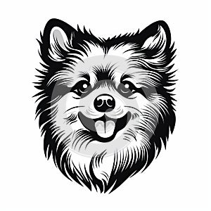 Pomeranian Dog Head Vector Clipart: High Quality, Playful Character Design