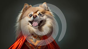 Pomeranian Hero Super Powers in a Small Package - Generative AI