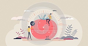 Pomodoro technique as effective time management system tiny person concept