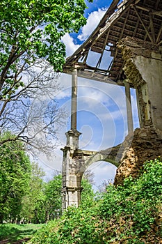 Pomoriany Castle, a ruined castle in the village of Pomoriany, U